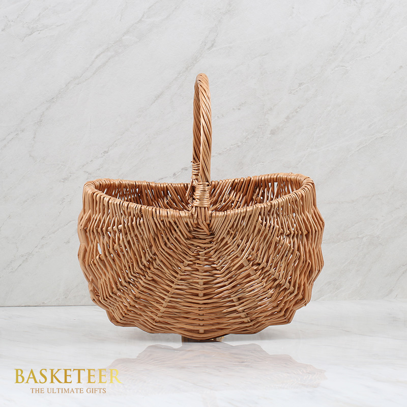 Timeless Wicker Basket with Graceful Handle